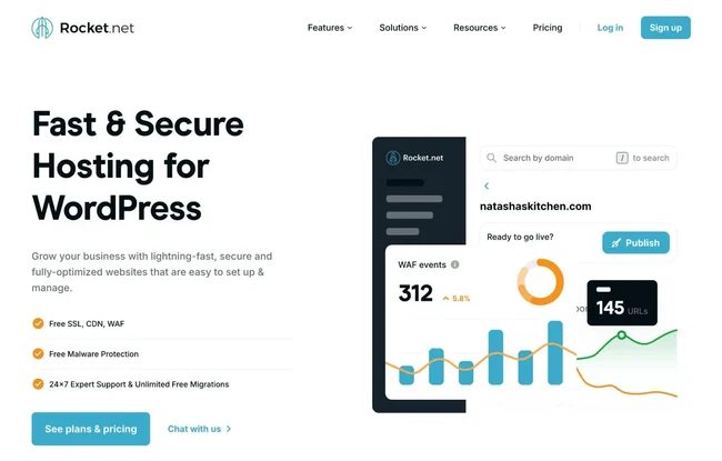 the rocket.net wordpress hosting homepage.webp